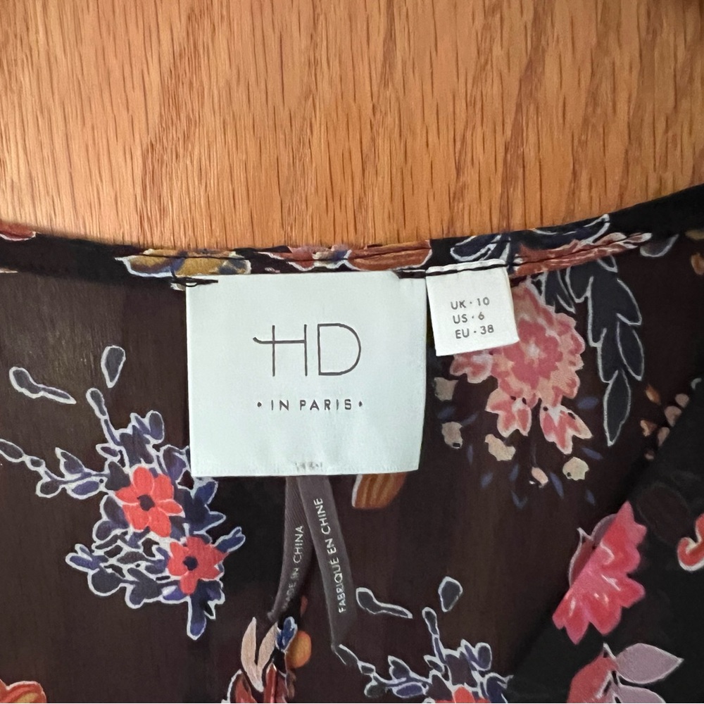 HD in Paris Black Floral Beautiful Maxi Dress size 6 - Picture 5 of 11